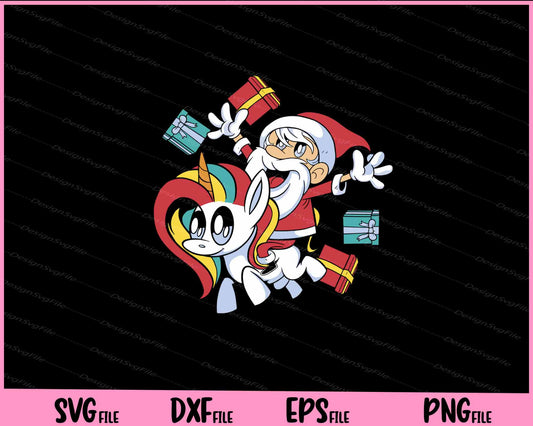 Santa Riding Unicorn Christmas Svg Cutting Printable Files  - Premium Cutting Files in SVG, PNG & EPS Formats - Premium SVG Cutting Files for Crafts