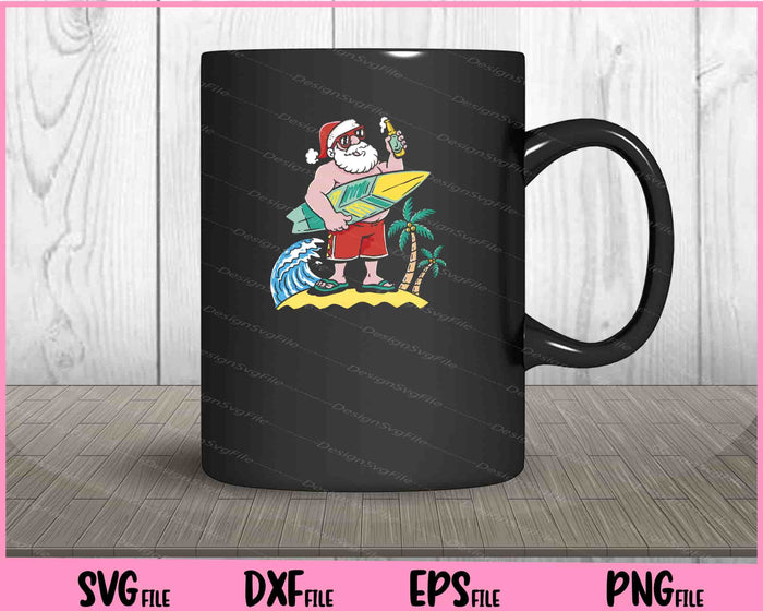 Santa Surfboard Drinking Funny Svg Cutting Printable Files  - Premium Cutting Files in SVG, PNG & EPS Formats - Premium SVG Cutting Files for Crafts