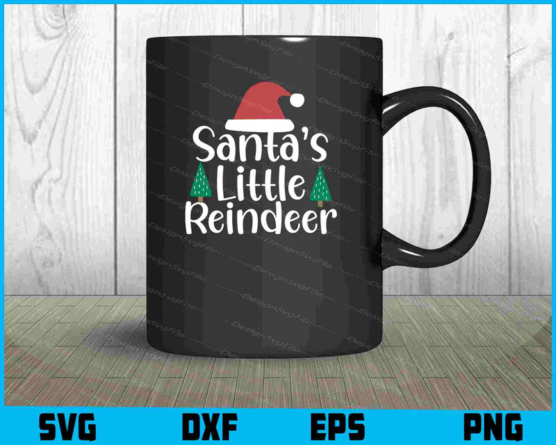 Santa’s Little Reindeer SVG PNG Design Printable File  - Premium Cutting Files in SVG, PNG & EPS Formats - Premium SVG Cutting Files for Crafts