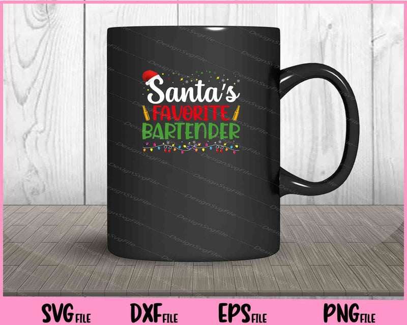 Santas Favorite Bartender christmas Svg Cutting Printable File  - Premium Cutting Files in SVG, PNG & EPS Formats - Premium SVG Cutting Files for Crafts