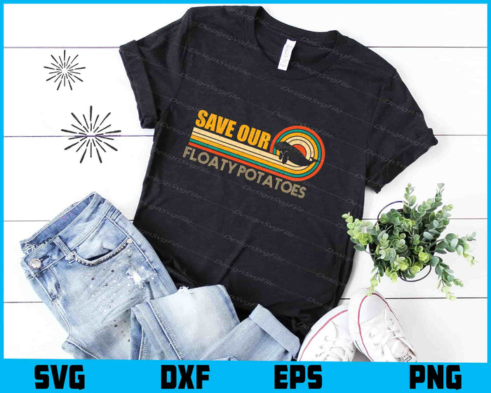 Save The Floaty Potatoes Retro Manatees SVG