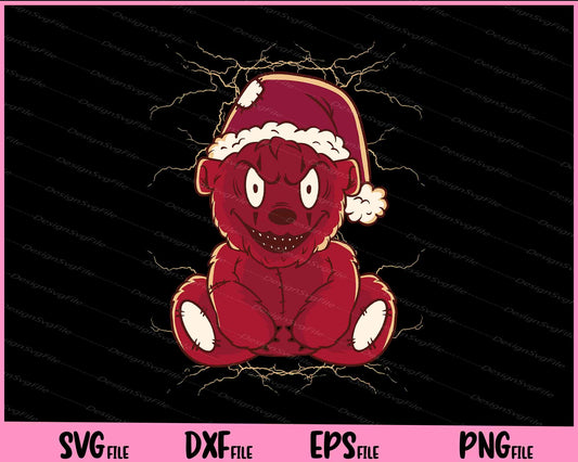 Scary Christmas Teddy Bear Svg Cutting Printable Files  - Premium Cutting Files in SVG, PNG & EPS Formats - Premium SVG Cutting Files for Crafts