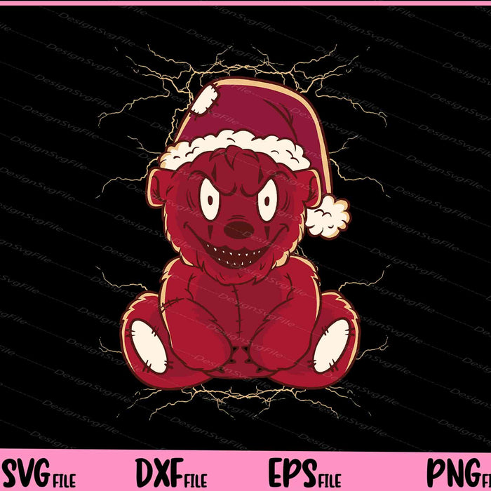 Scary Christmas Teddy Bear Svg Cutting Printable Files  - Premium Cutting Files in SVG, PNG & EPS Formats - Premium SVG Cutting Files for Crafts