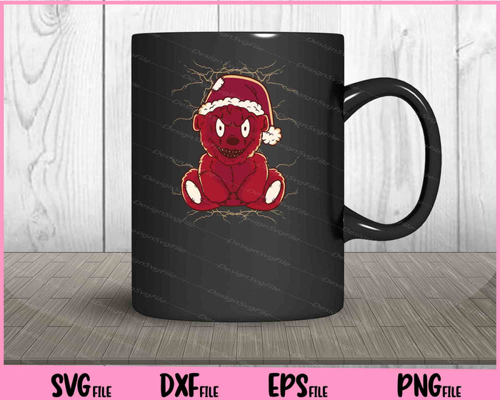 Scary Christmas Teddy Bear Svg Cutting Printable Files  - Premium Cutting Files in SVG, PNG & EPS Formats - Premium SVG Cutting Files for Crafts