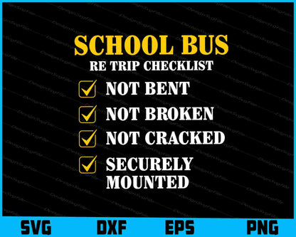 School Bus Pre Trip Checklist SVG