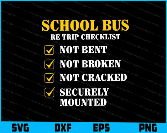 School Bus Pre Trip Checklist SVG