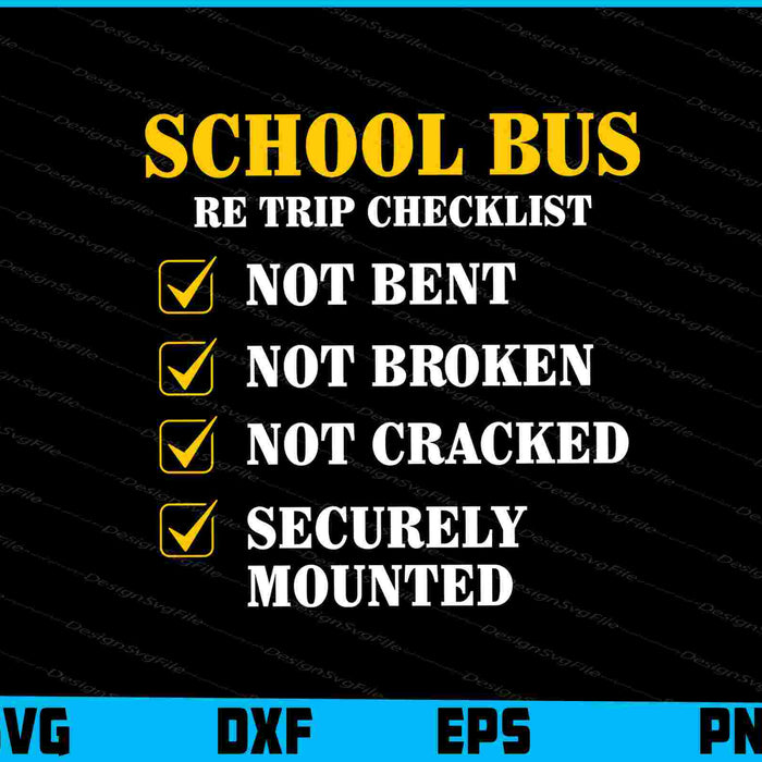 School Bus Pre Trip Checklist SVG