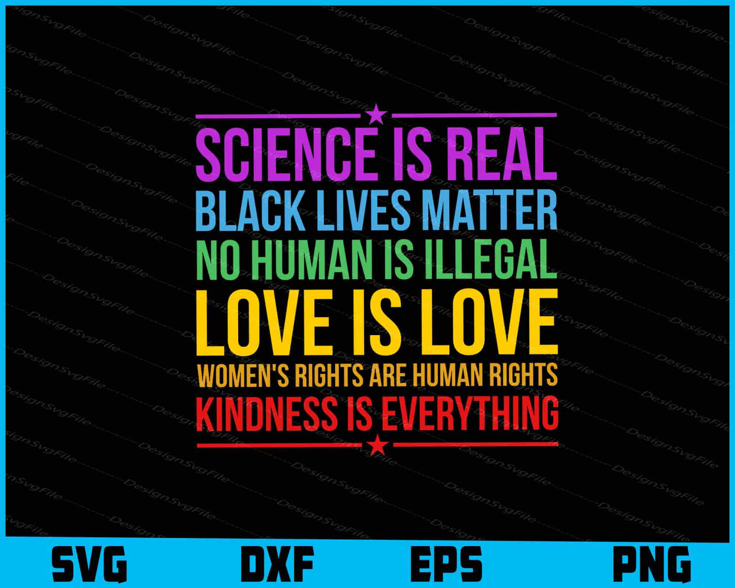 Science Is Real Black Lives Matter No Human Love Is Love SVG