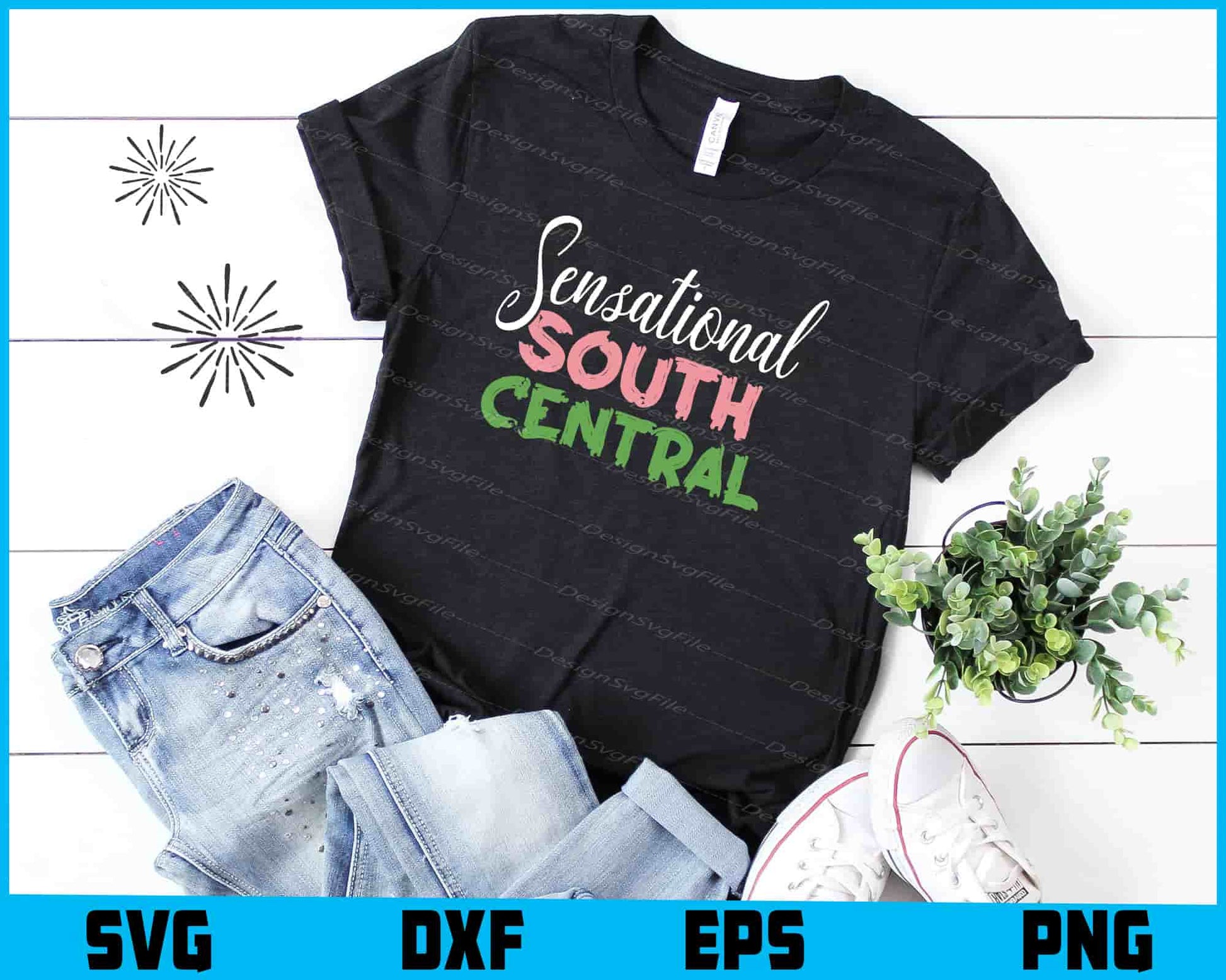 Sensational South Central SVG PNG Design Printable File  - Premium Cutting Files in SVG, PNG & EPS Formats - Premium SVG Cutting Files for Crafts