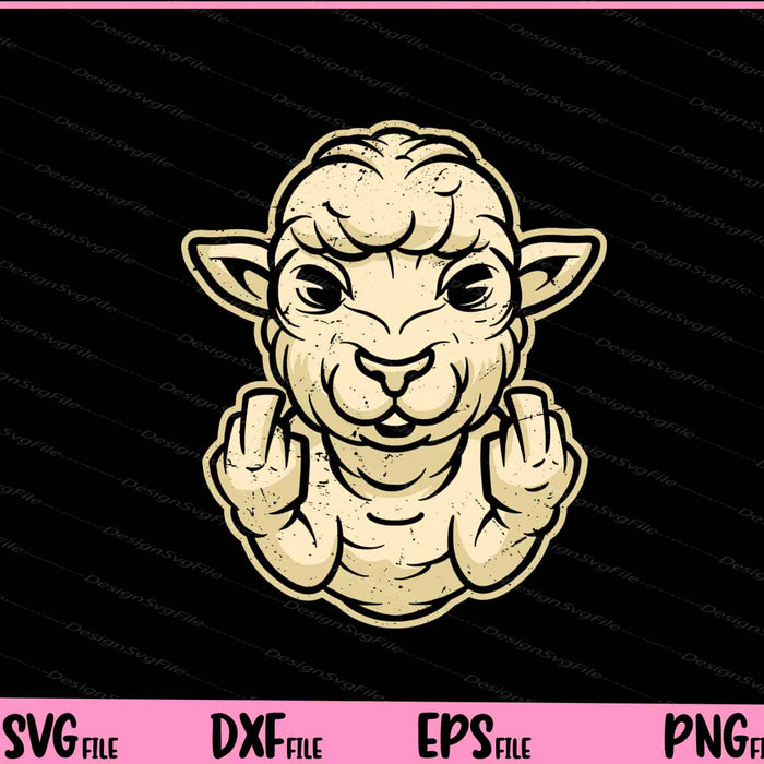 Sheep Middle Finger Funny Svg Cutting Printable Files  - Premium Cutting Files in SVG, PNG & EPS Formats - Premium SVG Cutting Files for Crafts