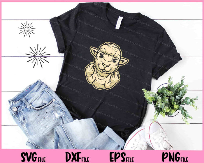 Sheep Middle Finger Funny Svg Cutting Printable Files  - Premium Cutting Files in SVG, PNG & EPS Formats - Premium SVG Cutting Files for Crafts