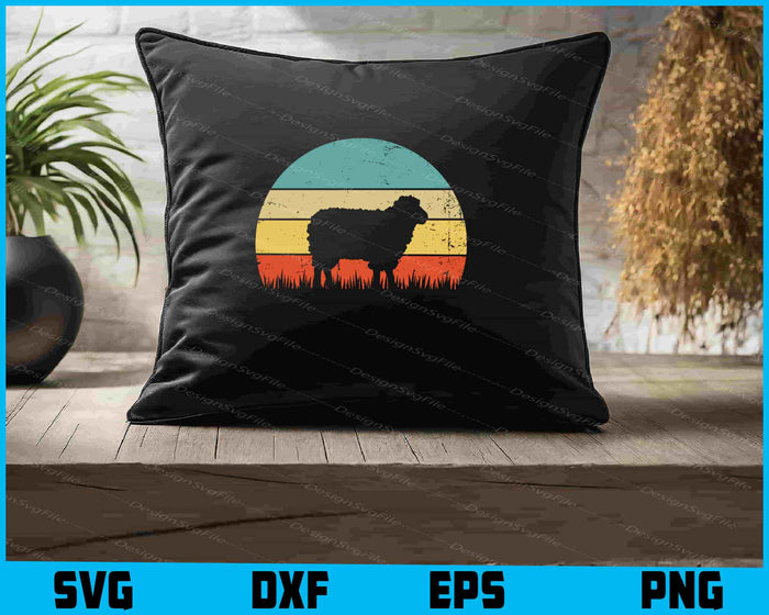 Sheep Retro Sunset SVG, Animals PNG