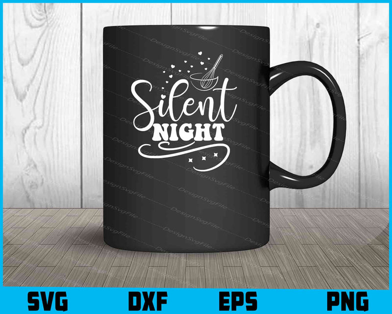 Silent Night Christmas Svg Dxf Png For Silhouette, Cut Files  - Premium Cutting Files in SVG, PNG & EPS Formats - Premium SVG Cutting Files for Crafts