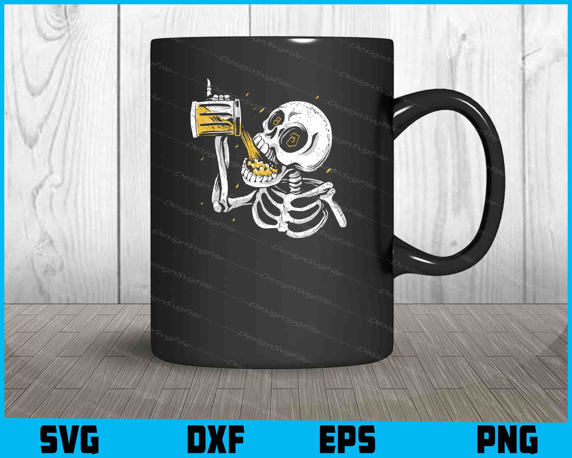 Skeleton Drinking Beer Halloween