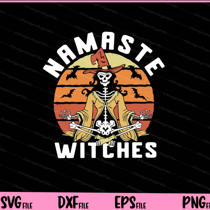 Skeleton Namaste Witches Halloween Svg Cutting Printable Files  - Premium Cutting Files in SVG, PNG & EPS Formats - Premium SVG Cutting Files for Crafts
