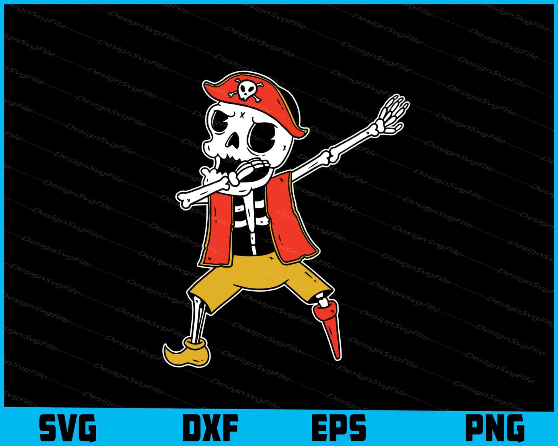 Skeleton Pirate Dab Halloween