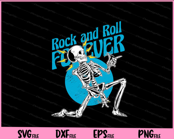 Skeleton Rock And Roll Forever Svg Cutting Printable Files  - Premium Cutting Files in SVG, PNG & EPS Formats - Premium SVG Cutting Files for Crafts