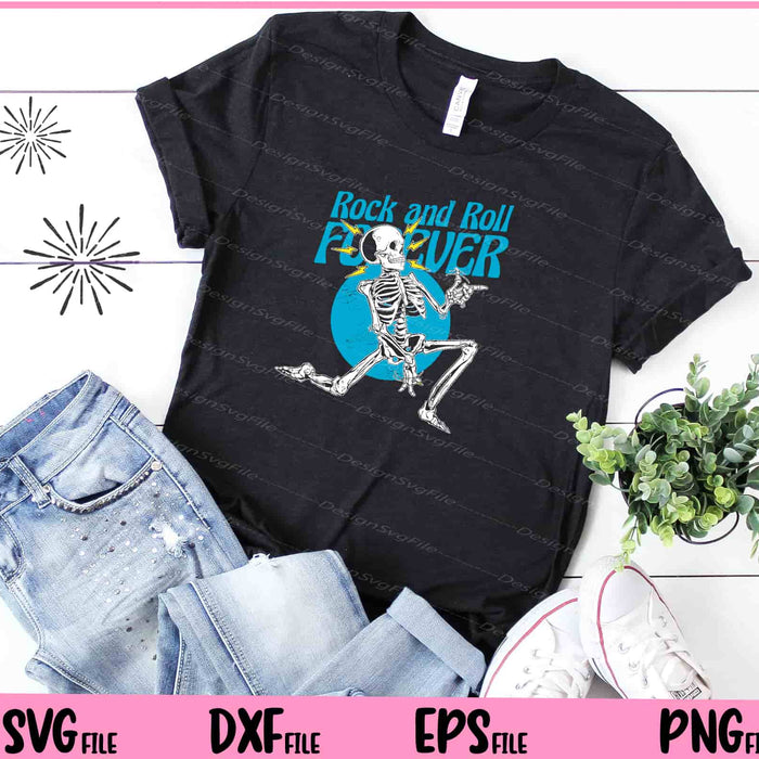 Skeleton Rock And Roll Forever Svg Cutting Printable Files  - Premium Cutting Files in SVG, PNG & EPS Formats - Premium SVG Cutting Files for Crafts