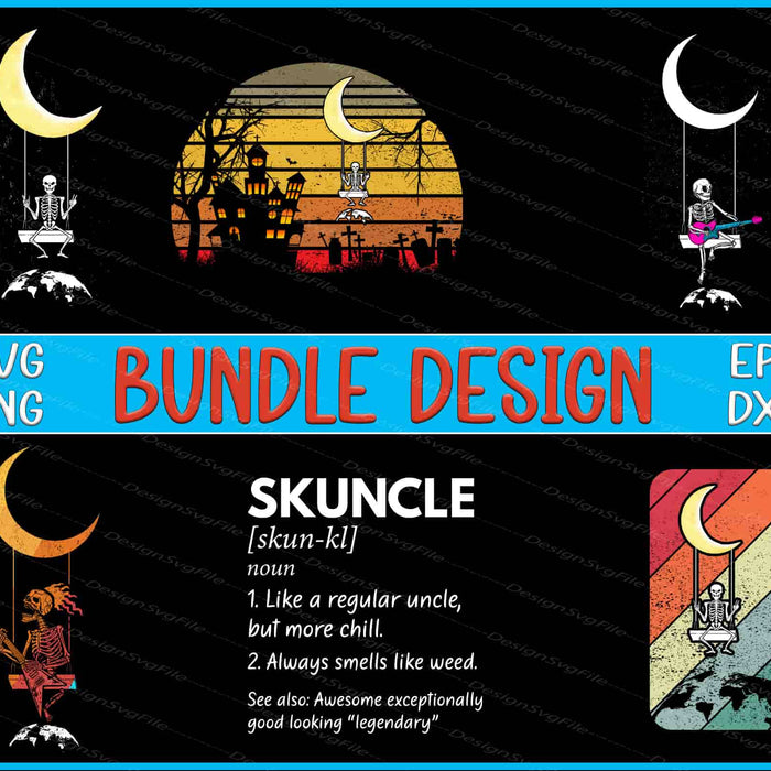 Skeleton Rock Bundle SVG, Smoking PNG