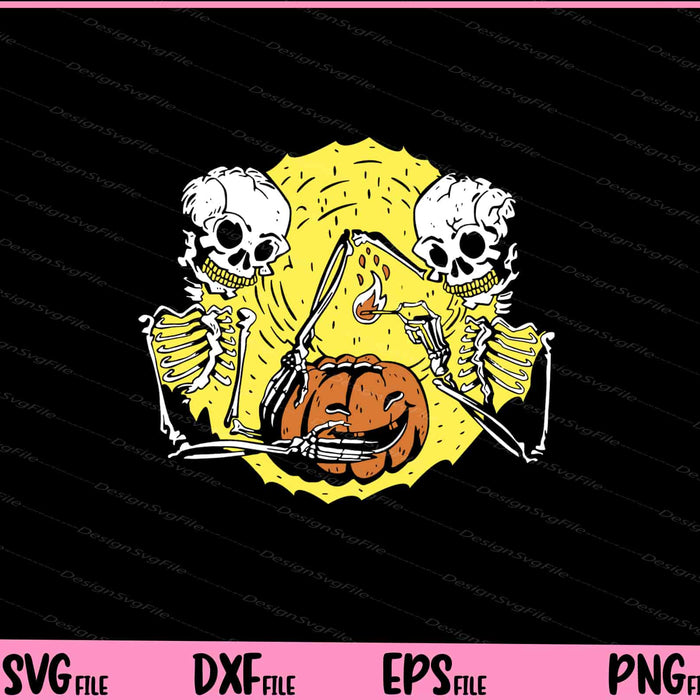Skeletons With Halloween Pumpkin Svg Cutting Printable Files  - Premium Cutting Files in SVG, PNG & EPS Formats - Premium SVG Cutting Files for Crafts