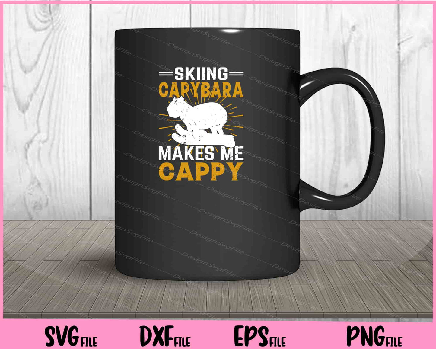 Skiing Capybara makes me cappy Svg Cutting Printable Files  - Premium Cutting Files in SVG, PNG & EPS Formats - Premium SVG Cutting Files for Crafts