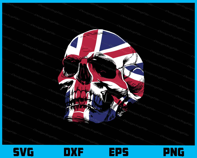 Skull Britain Flag Uk svg