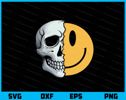 Skull Dual Faced Smiley Svg Cutting Printable File  - Premium Cutting Files in SVG, PNG & EPS Formats - Premium SVG Cutting Files for Crafts