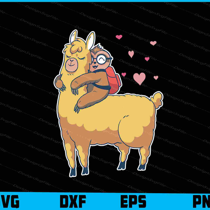Sloth Riding Llama Animal Funny