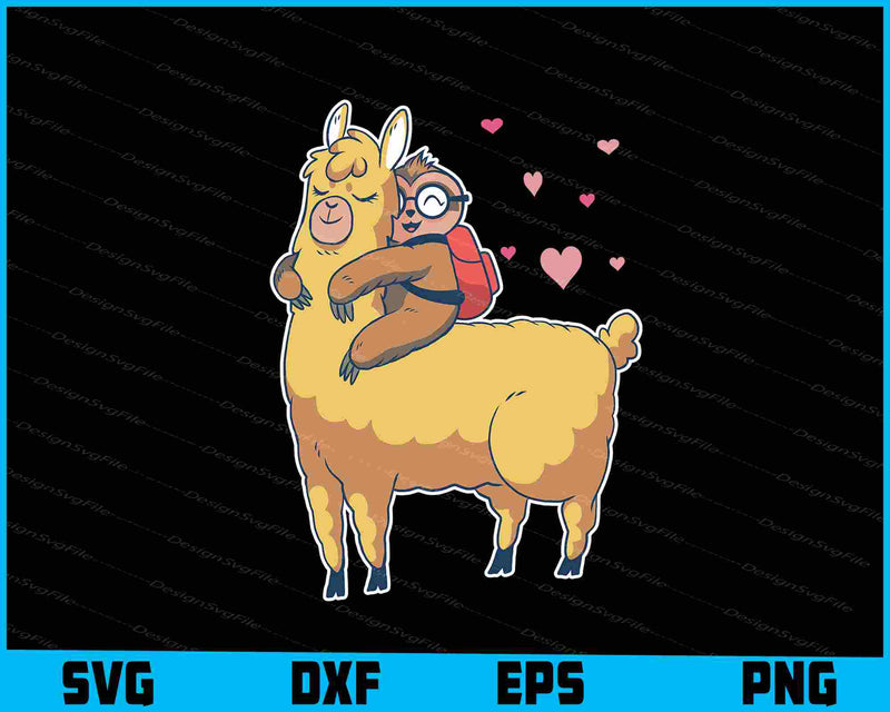 Sloth Riding Llama Animal Funny
