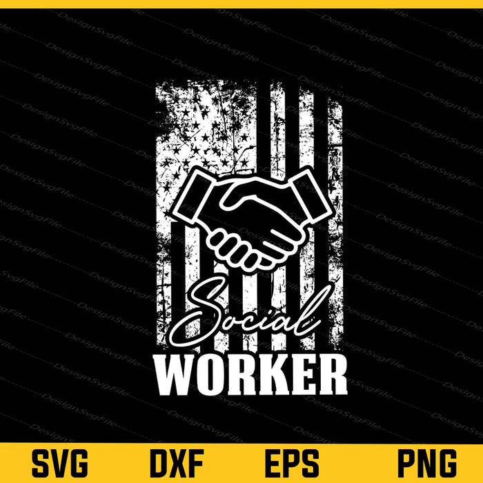 Social Worker With Usa Flag Svg Cutting Printable File  - Premium Cutting Files in SVG, PNG & EPS Formats - Premium SVG Cutting Files for Crafts
