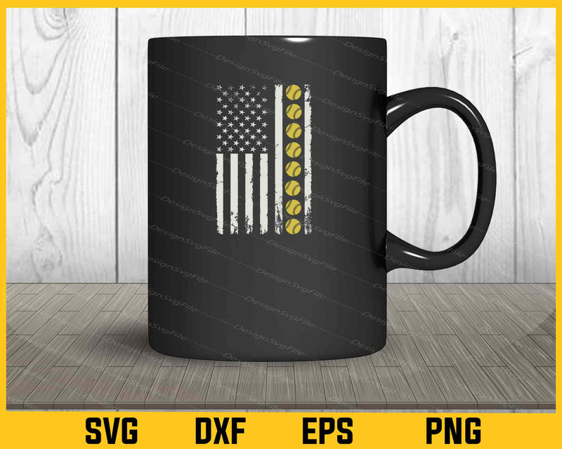 Softball American Flag mug