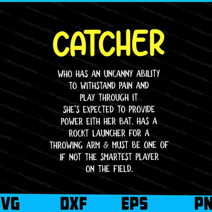 Softball And Baseball Lover - Catcher Definition SVG