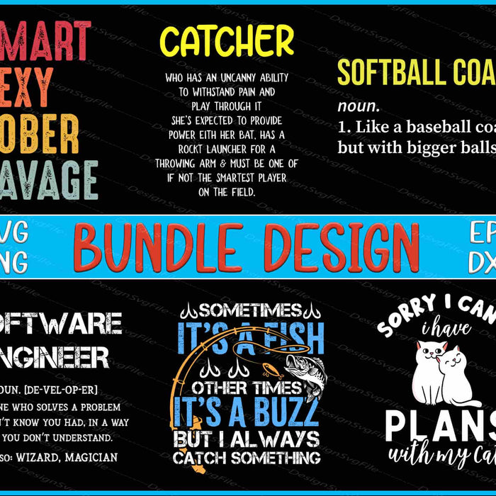 Softball Baseball Lover Bundle SVG, Fish PNG