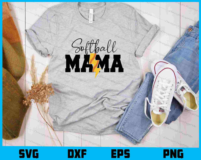 Softball Mama SVG, Softball Mom PNG