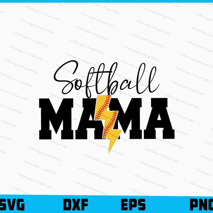 Softball Mama SVG, Softball Mom PNG