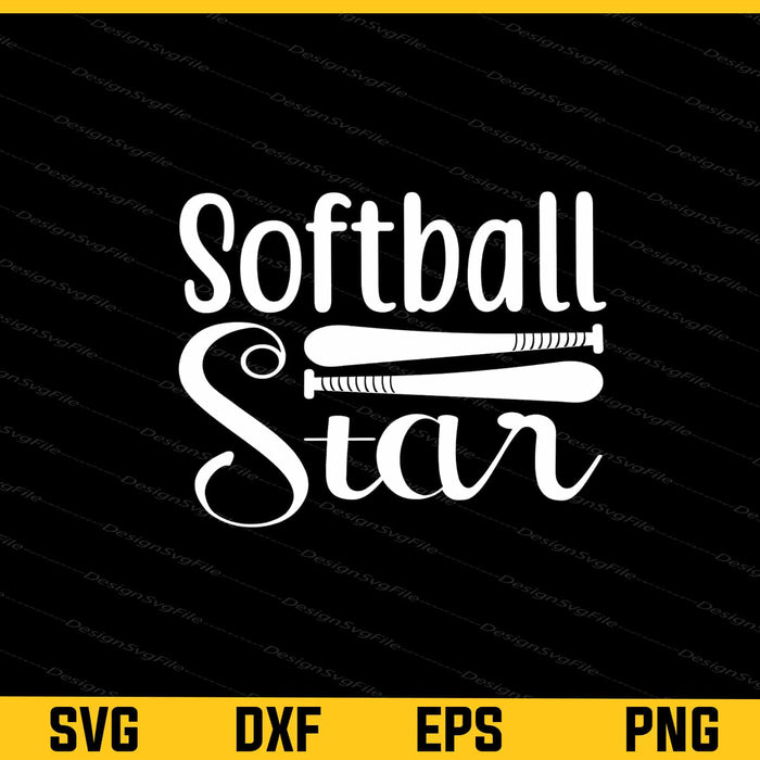 Softball Star Svg Cutting Printable File  - Premium Cutting Files in SVG, PNG & EPS Formats - Premium SVG Cutting Files for Crafts