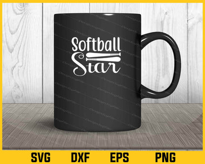 Softball Star Svg Cutting Printable File  - Premium Cutting Files in SVG, PNG & EPS Formats - Premium SVG Cutting Files for Crafts