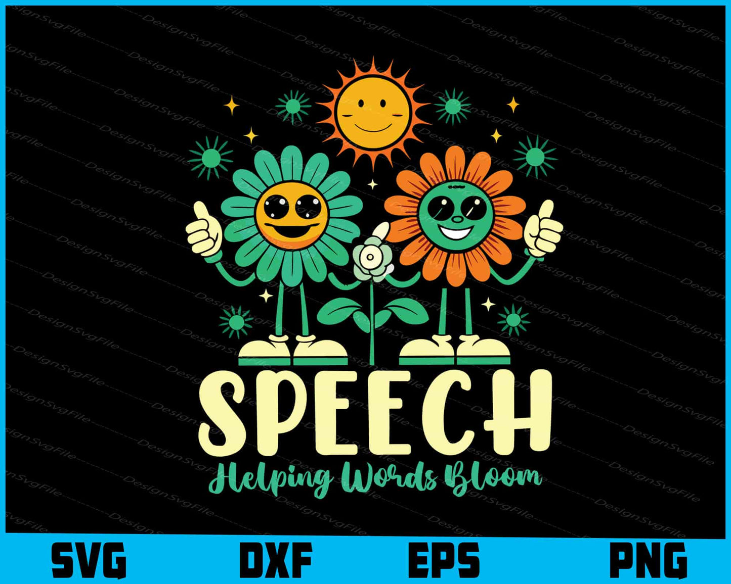 Speech Helping Words Bloom SVG, Flowers