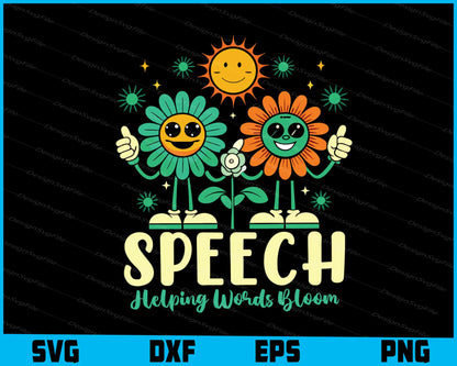 Speech Helping Words Bloom SVG, Flowers