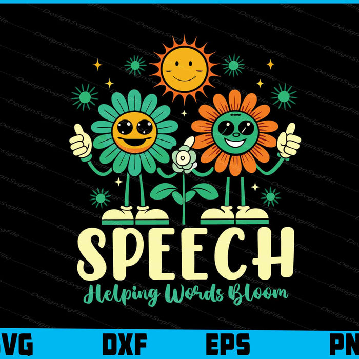 Speech Helping Words Bloom SVG, Flowers