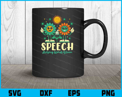 Speech Helping Words Bloom SVG, Flowers