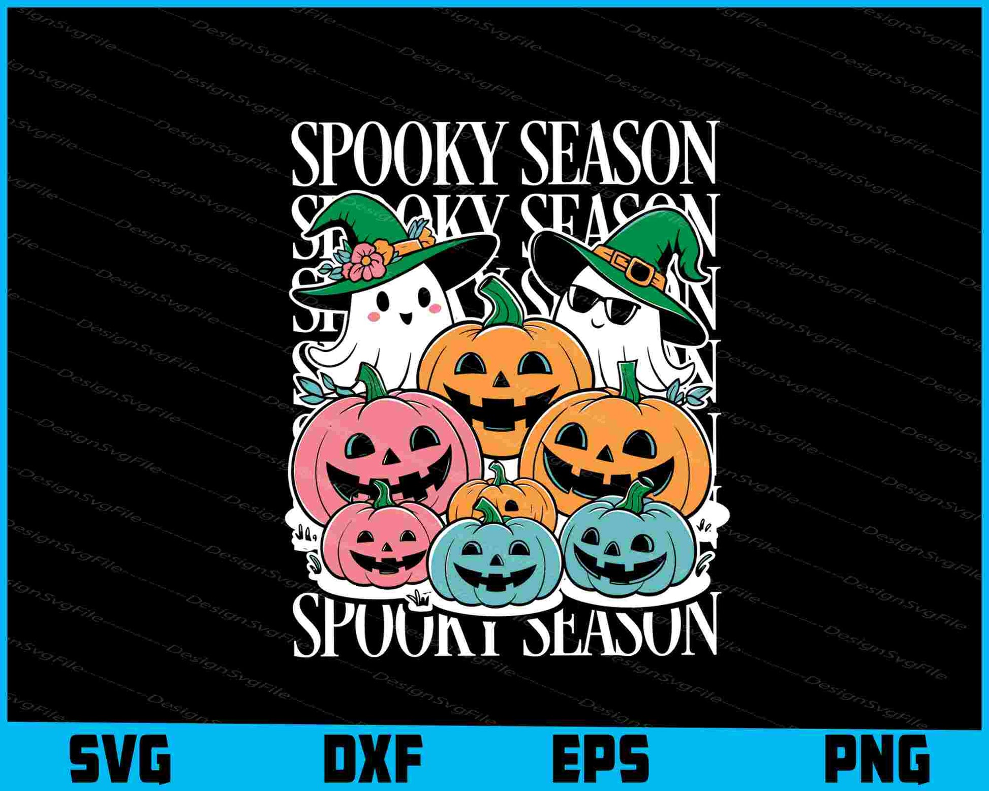 Spooky Season Halloween Pumpkin SVG PNG Digital Sublimation Print File  - Premium Cutting Files in SVG, PNG & EPS Formats - Premium SVG Cutting Files for Crafts