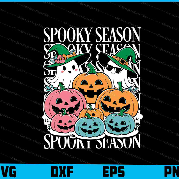 Spooky Season Halloween Pumpkin SVG PNG Digital Sublimation Print File  - Premium Cutting Files in SVG, PNG & EPS Formats - Premium SVG Cutting Files for Crafts