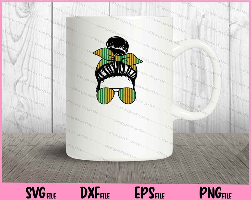 St.Patricks Day Messy Bun Sunglasses mug