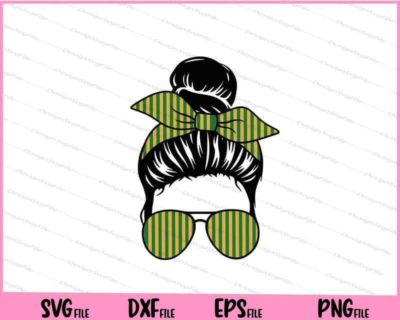 St.Patricks Day Messy Bun Sunglasses Svg Cutting Printable Files  - Premium Cutting Files in SVG, PNG & EPS Formats - Premium SVG Cutting Files for Crafts