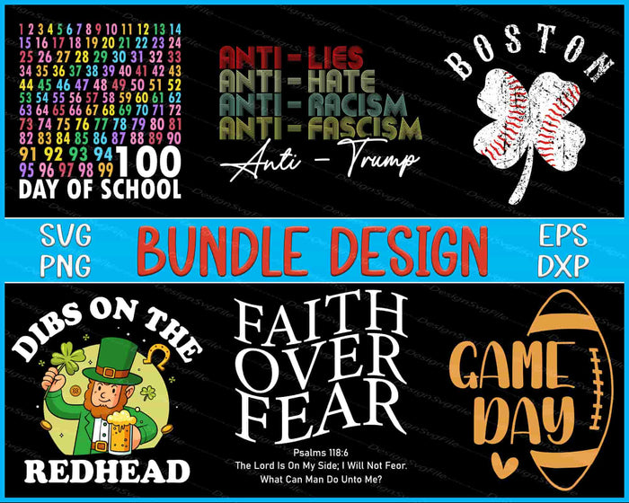 Collection of graphic designs with text and symbols on a black background