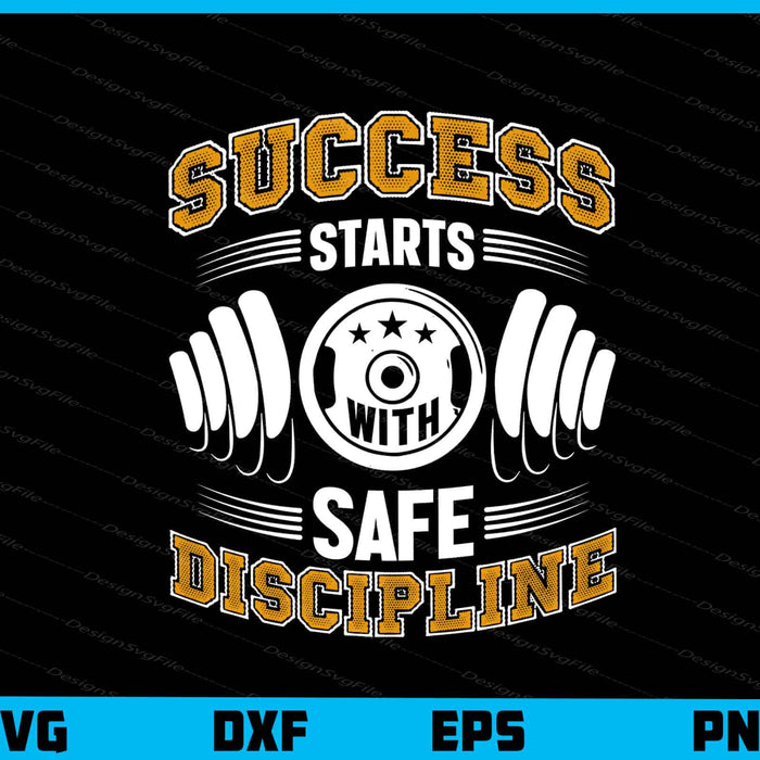 Success Starts With Fitness Gym Svg Cutting Printable File  - Premium Cutting Files in SVG, PNG & EPS Formats - Premium SVG Cutting Files for Crafts