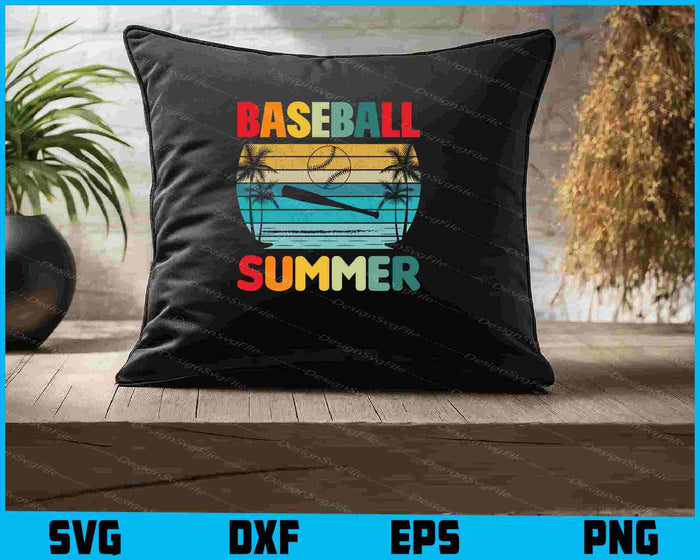 Summer Baseball Vintage SVG