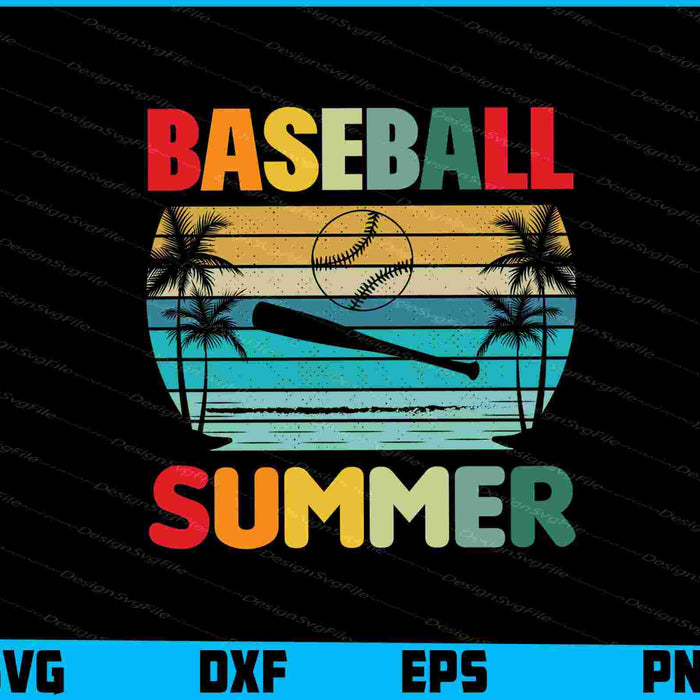 Summer Baseball Vintage SVG