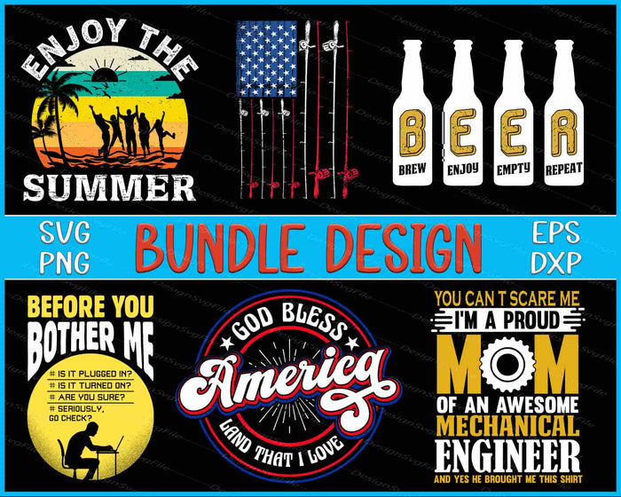 Collection of graphic designs with text and icons on a black background
